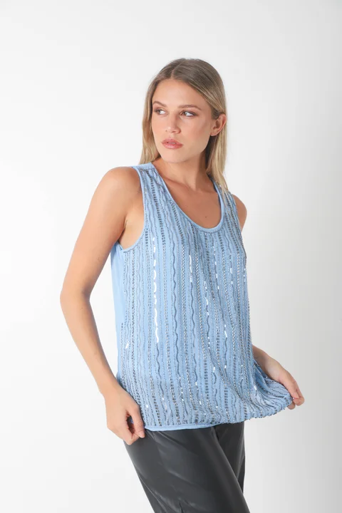 Musculosa SAREE Forrada con Lentejuelas GU70129