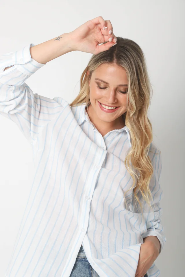 Camisa BELE Lino Rayada