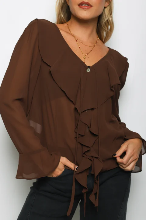 Blusa TITA Gasa c/Volados GUV60