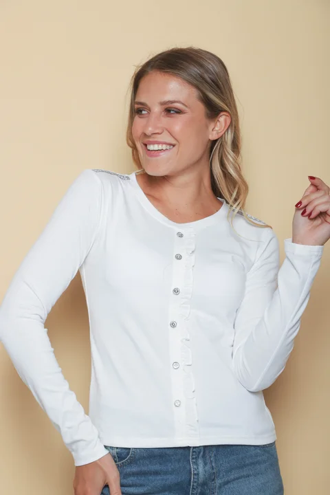 Remera Cobre C/ Strass y Volados GUK70066