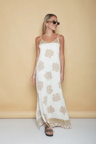 Vestido FIRENZE Lino estampado GUK70142-4 - Vista 2