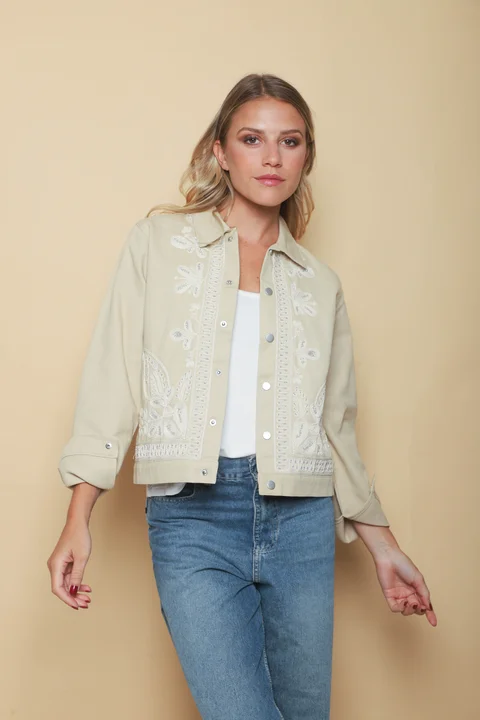 Chaqueta FORTY de Gabardina Bordada GUF6005