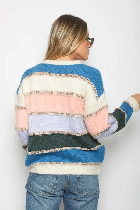 Sweater Giulia Rayado con Lurex GU21151