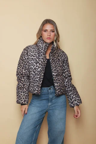 Campera Puffer Print GU78303 - Vista 3