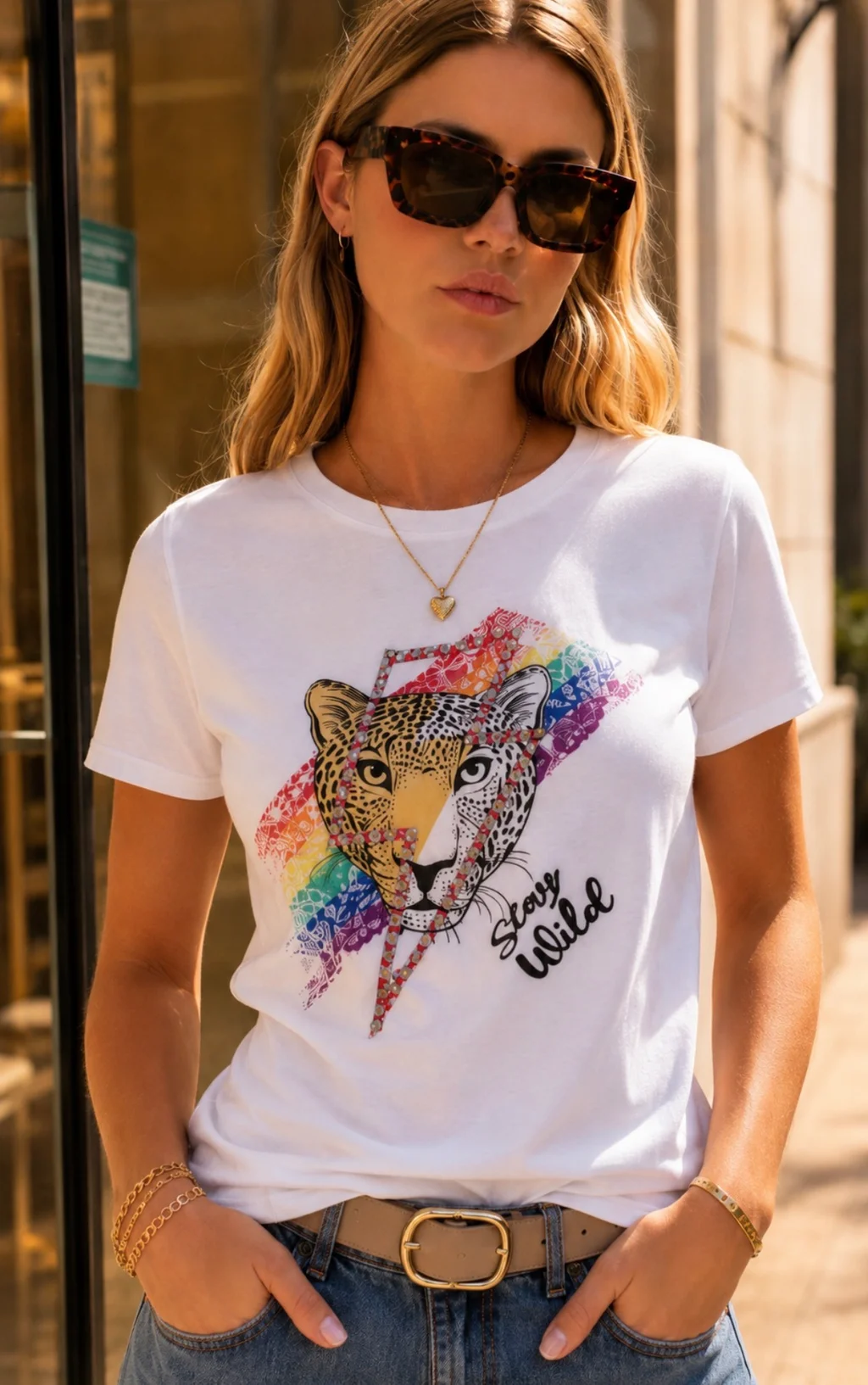 Remera STAY WILD FELINO c/ Piedras GU30263
