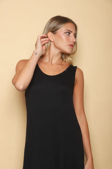 Vestido CANES de Viscosa Liso