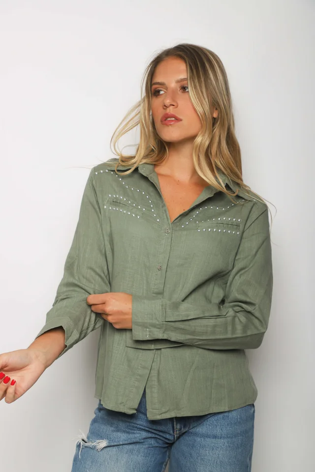 Camisa BANGKOK Lino c/tachas GUP33011