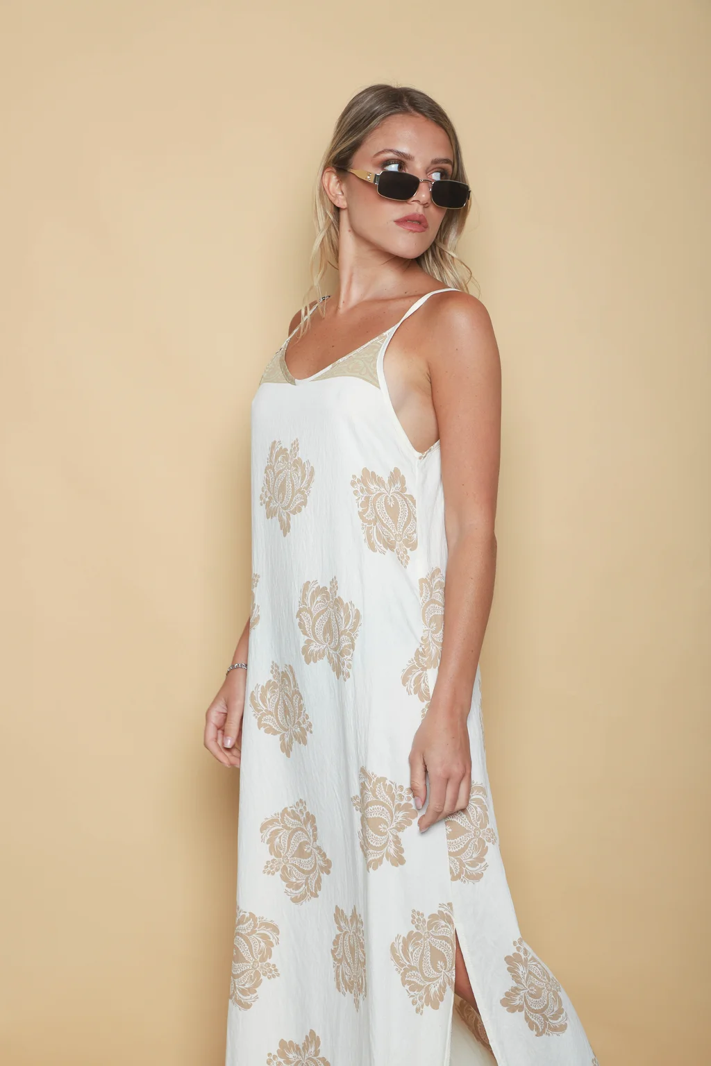 Vestido FIRENZE Lino estampado GUK70142-4