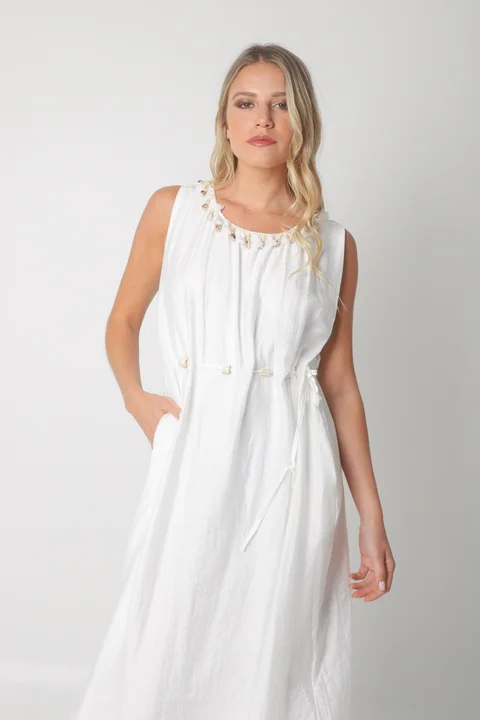 Vestido CARIBEAN Bambula Crep Tiras con Yute GUK70178