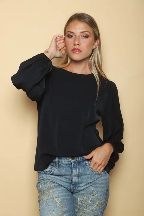 Camisola CHELSEA c/ Manga Larga Ancha Plizada GU0340