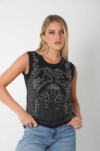 Musculosa AJAX c/strass GUK70125 - Vista 5
