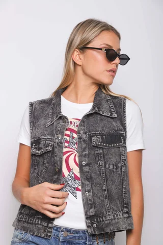 Chaleco Jean LIBI c/ Tachas GUK70102 - Vista 4