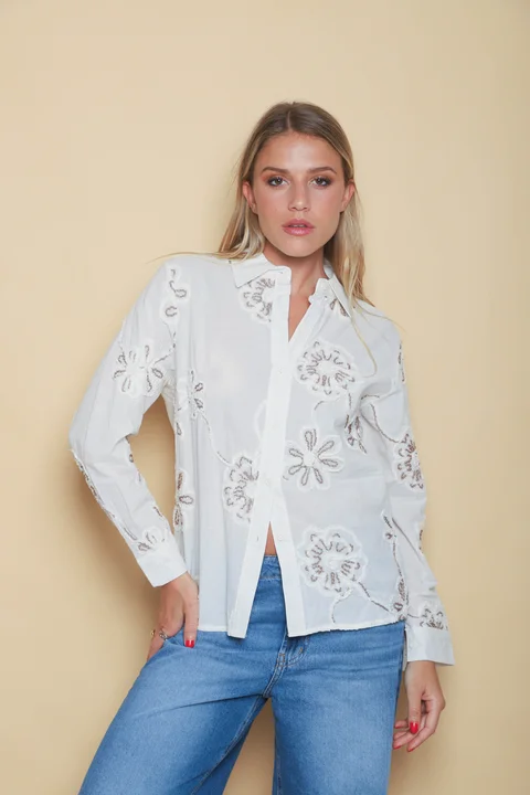 Camisa LAFAYETTE FLOR BORDADA GU5193
