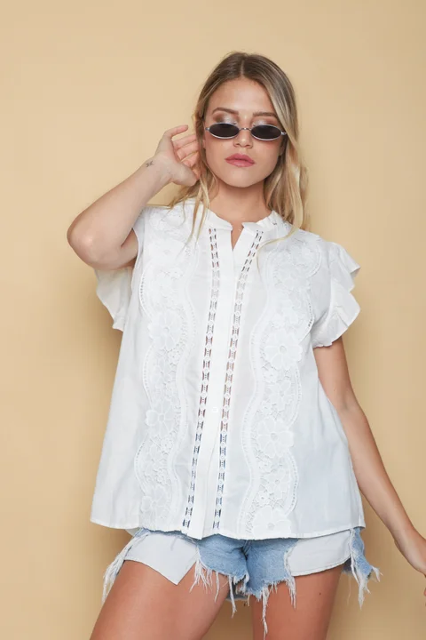 Blusa ABIGAIL calada con Guipiur GU0546