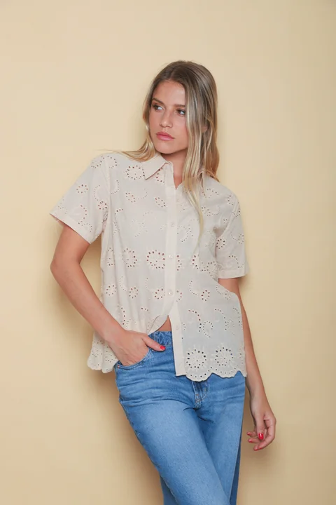 Camisa CISNE Broderie Manga Corta GUK70108