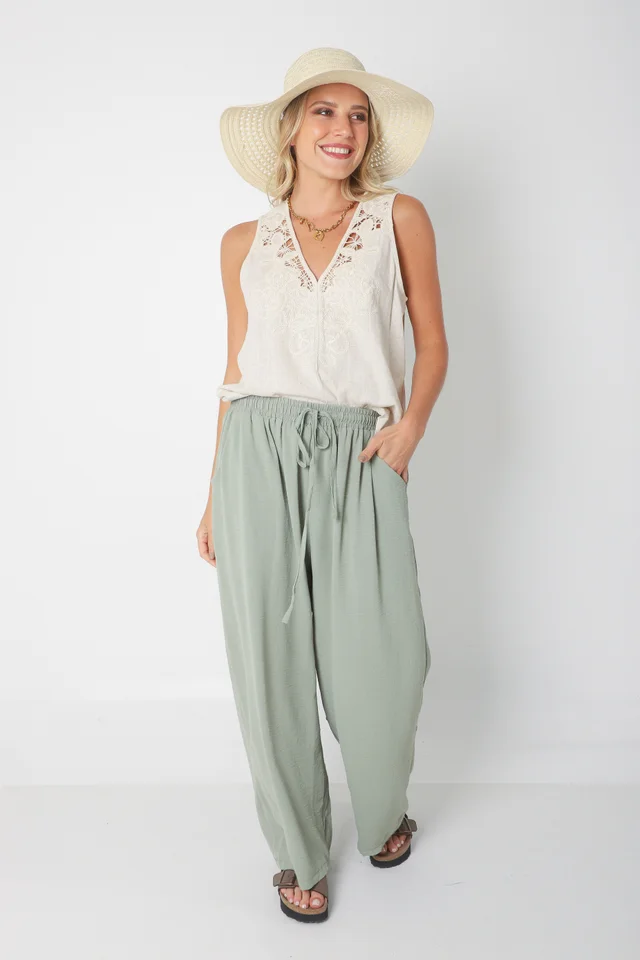 Musculosa LIBERTY de Lino BORDADA GU2525