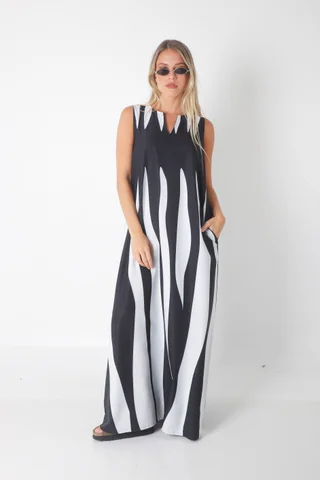 Vestido MADISON BLACK AND WHITE GU264 - Vista 1