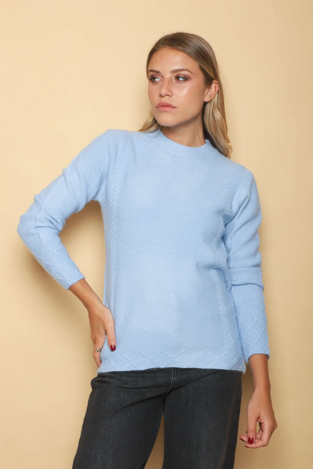 Sweater REINA Panal con Trenzas 0722