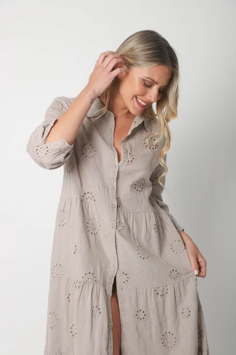 Vestido Camisero SIMONA Broderie Bordado GU4667