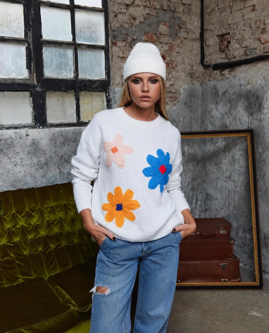 Sweater Flower Bordado GUL661