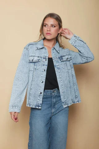 Campera VASEL JEAN con STRASS GU70021 - Vista 1