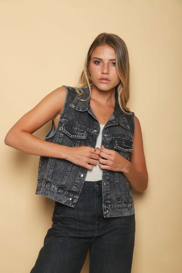 Chaleco Jean LIBI c/ Tachas GUK70102