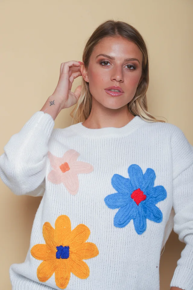 Sweater Flower Bordado GUL661