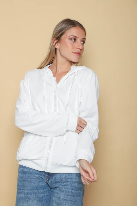 Campera  Siena White  Brillos  Cierres  GUK166