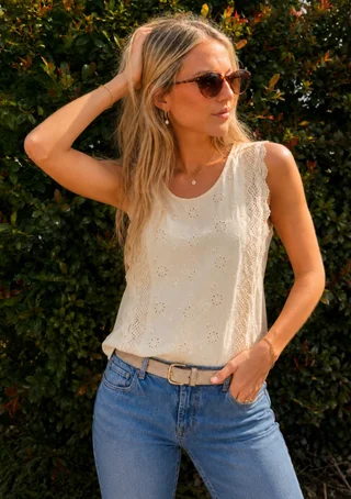 Blusa MUISY Broderie c/Volado GUK70222 - Vista 1