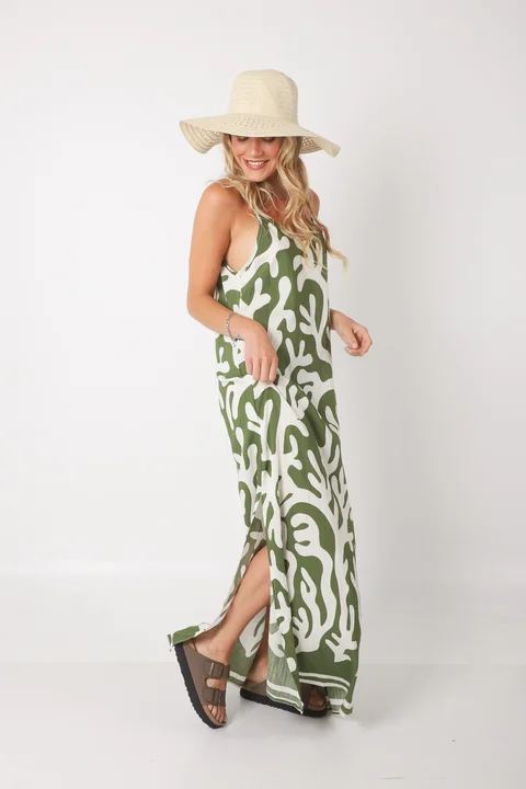 Vestido COZAMUI lino estampado GUK70142-6