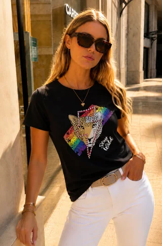 Remera STAY WILD FELINO c/ Piedras GU30263 - Vista 5