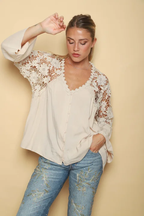  Camisa DESTINY con Guipiur GUK3