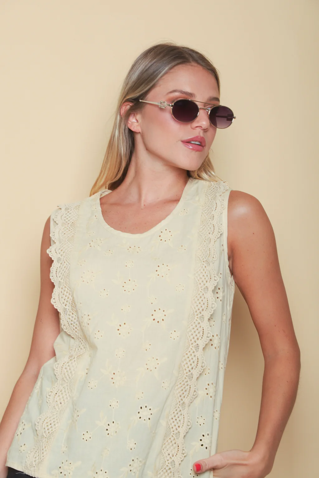 Blusa MUISY Broderie c/Volado GUK70222