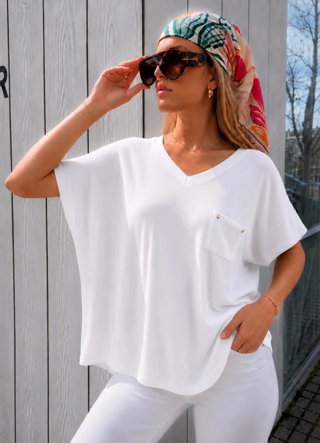 Remera Ancha Morley Siney Con Bolsillo