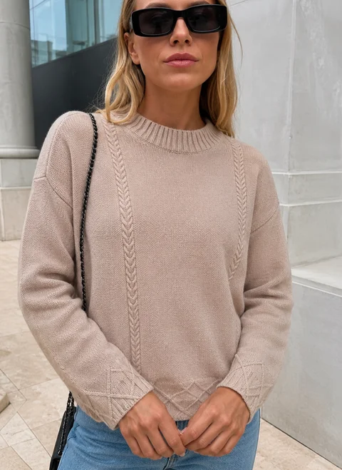 Sweater REINA Panal con Trenzas 0722