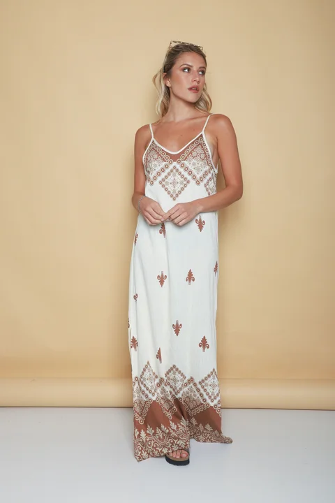 Vestido ARCIL lino estampado GUK70142-7