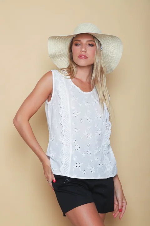 Blusa MUISY Broderie c/Volado GUK70222