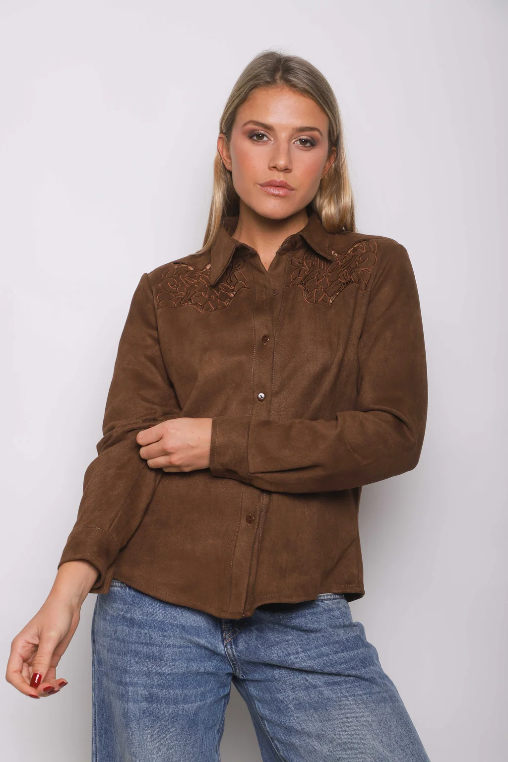 Camisa KARLSON Gamuza Con Calado GU70254