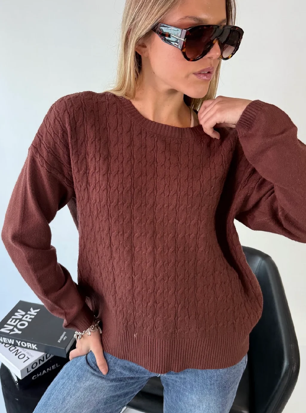 Maxi Sweater MADELEINE Bremer Trenzado GUL819
