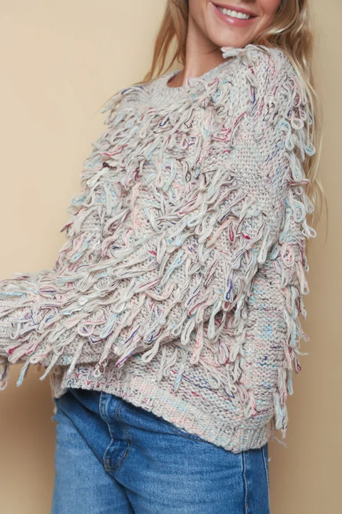Sweater MALIBU Tejido Grueso c/ Flecos GUL74222