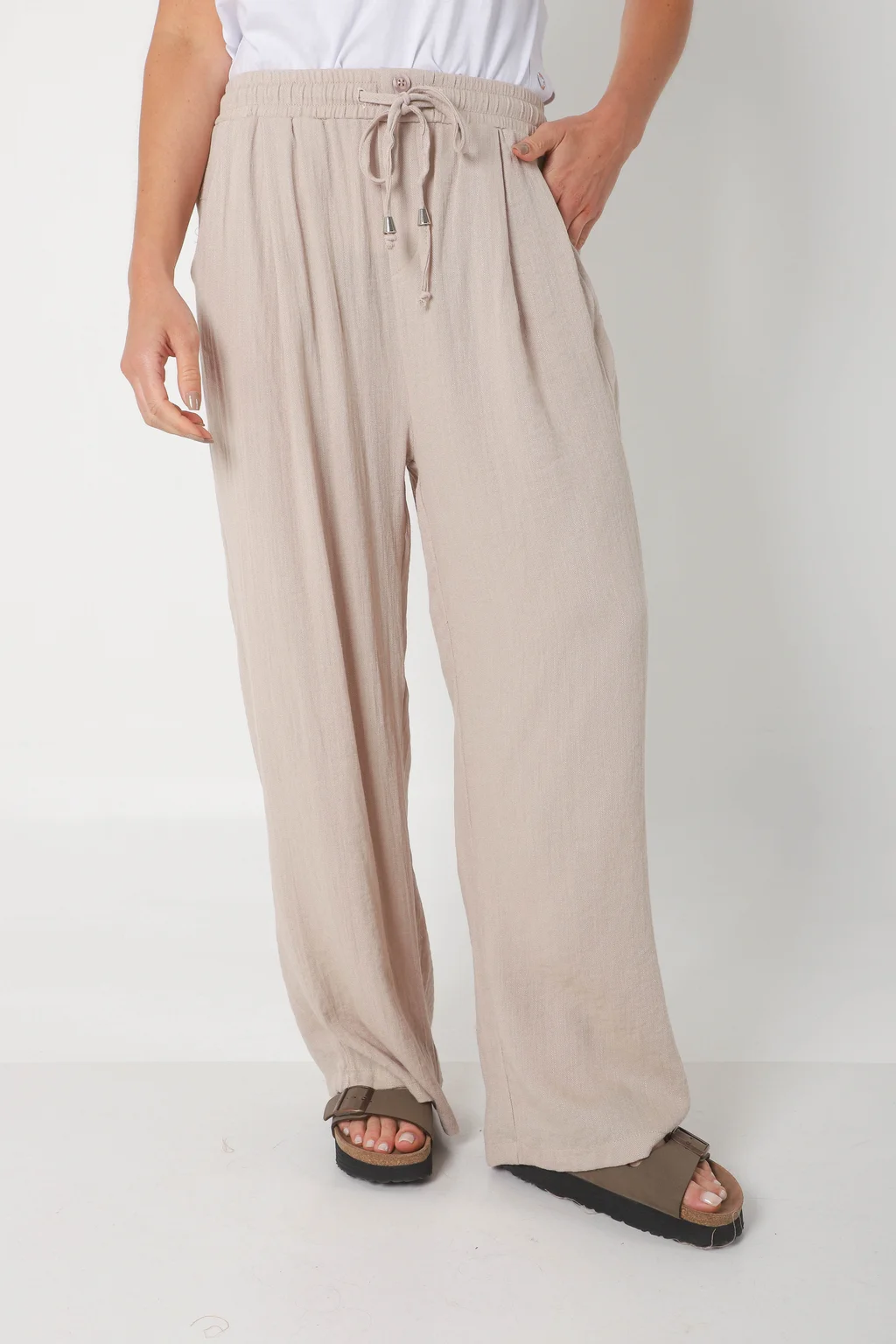 Pantalón MARE de Lino con  Tiras Bolsillos GU0332