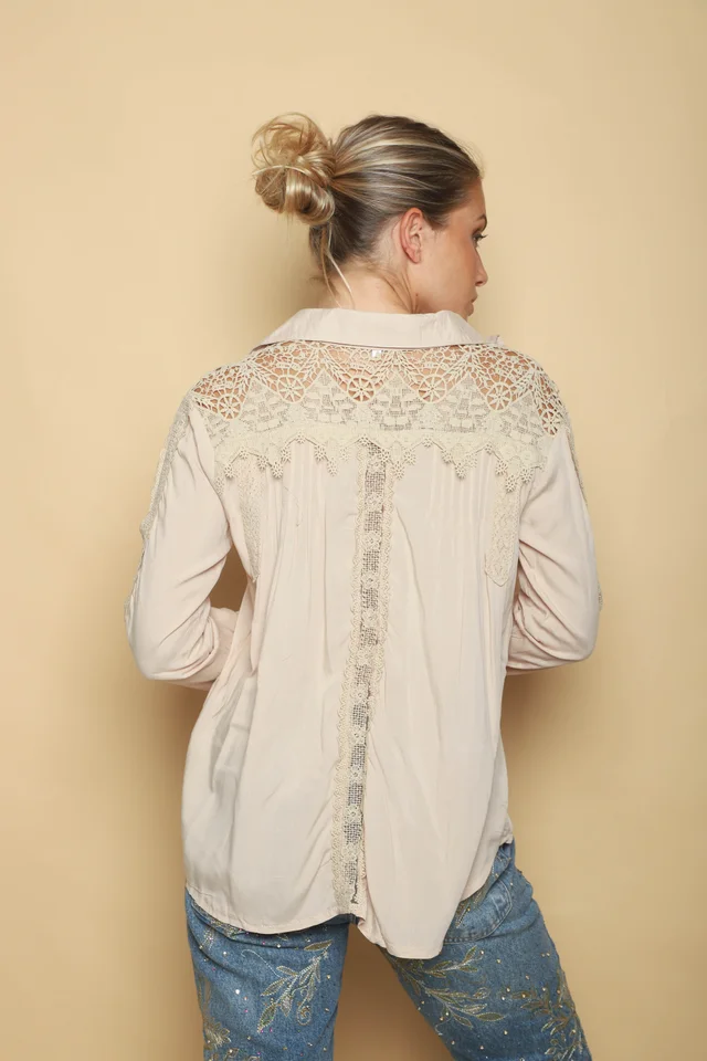 Camisa ZANETT Broderie con Encaje GUK61