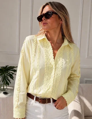 Camisa FRENESI Guardas Guipiur GUK70198 AMARILLO - Vista 2