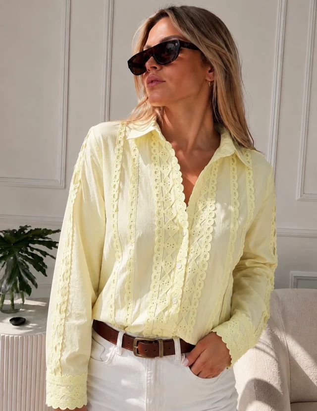 Camisa FRENESI Guardas Guipiur GUK70198 AMARILLO
