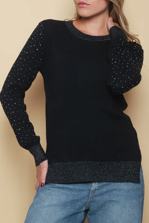 Sweater LUXURY Lurex con Strass GUL624