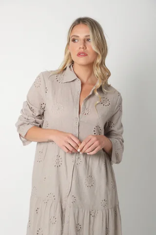 Vestido Camisero SIMONA Broderie Bordado GU4667 - Vista 5