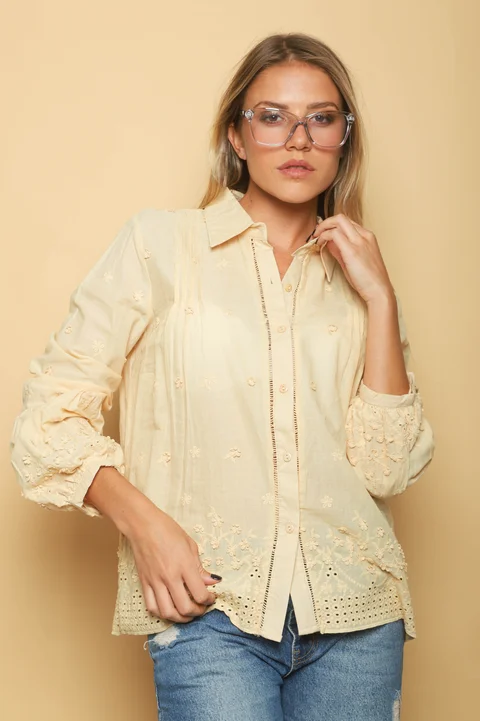 Camisa BLONDIE Lino Bordada GUK70189