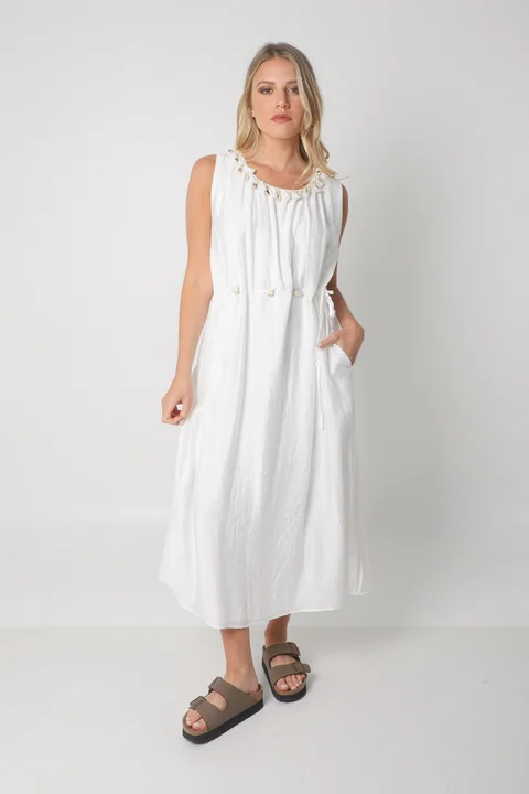 Vestido CARIBEAN Bambula Crep Tiras con Yute GUK70178