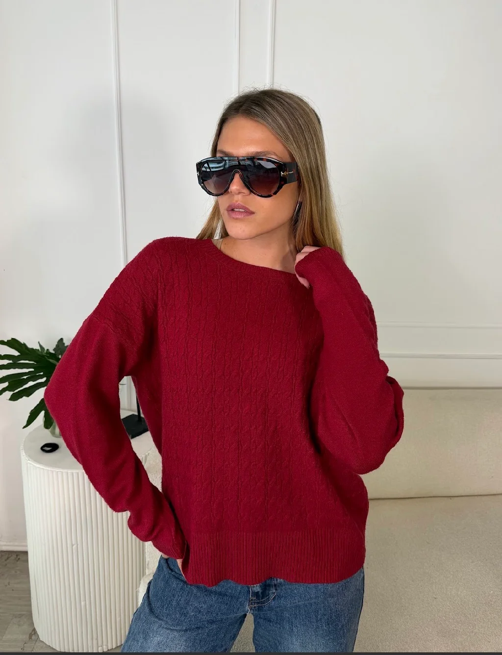 Maxi Sweater MADELEINE Bremer Trenzado GUL819