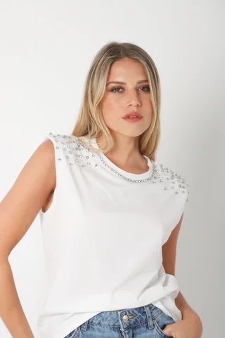 Musculosa SHARON c/piedras GU731 - Vista 1
